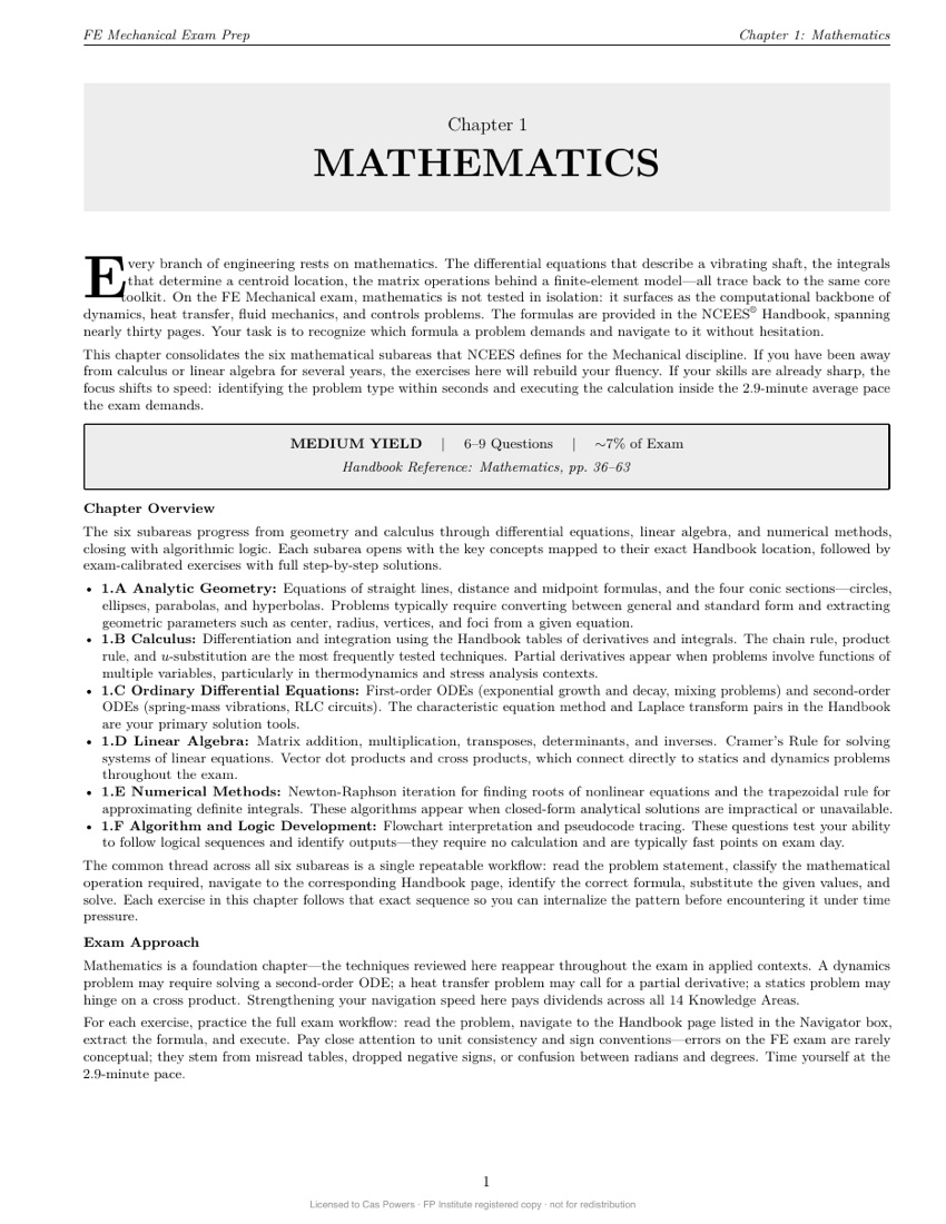 Chapter 1: Mathematics and Statistics, continued